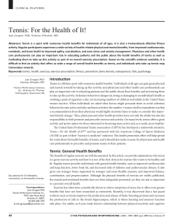 Tennis: For the Health of It!