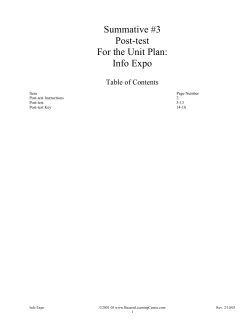 Summative #3 Post-test For the Unit Plan: Info Expo