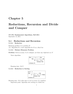 Chapter 5 Reductions, Recursion and Divide and Conquer