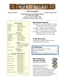 Upcoming Programs In the Next Issue In This Issue