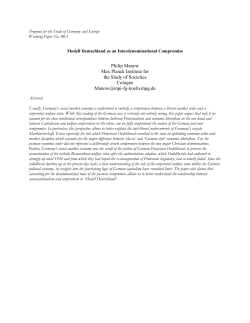 Modell Deutschland as an Interdenominational Compromise