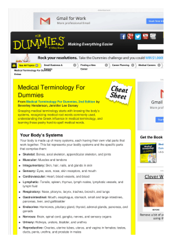 Medical Terminology For Dummies Cheat Sheet