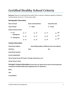 Certified Healthy School Criteria