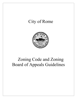 City of Rome Zoning Code and Zoning Board of Appeals Guidelines