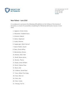 New Fellows&ndash;June 2016 - Society of Actuaries