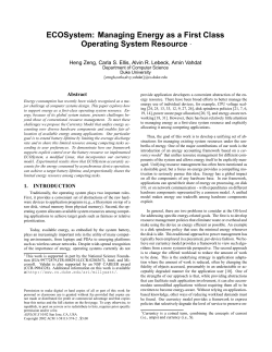 Managing Energy as a First Class Operating System