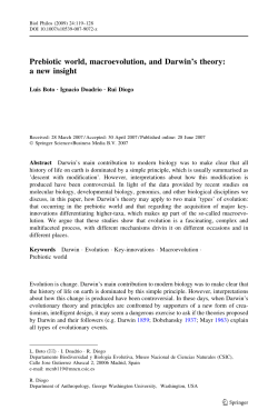 Prebiotic world, macroevolution, and Darwin`s theory: a new insight