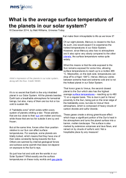 What is the average surface temperature of the planets in