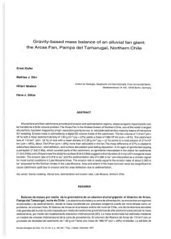 Gravity-based mass balance of an alluvial fan