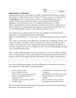 Observation Inference HW