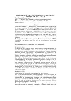 LCA OF DRINKING AND WASTEWATER TREATMENT SYSTEMS