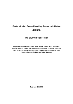 Eastern Indian Ocean Upwelling Research Initiative (EIOURI) The