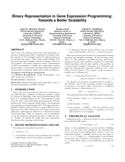 Binary Representation in Gene Expression Programming: Towards