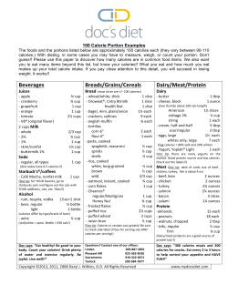 Beverages Breads/Grains/Cereals Dairy/Meat/Protein