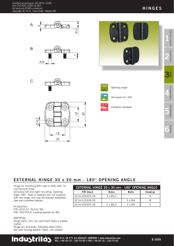 EXTERNAL HINGE 30 x 30 mm - 180&deg; OPENING ANGLE HINGES