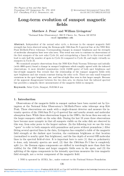 Long-term evolution of sunspot magnetic fields