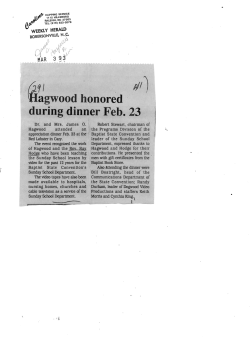 (J-91 . lflagwood honored during dinner Feb. 23