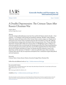 A Double Dispossession: The Crimean Tatars After Russia`s