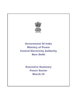 Government Of India Executive Summary Power Sector March