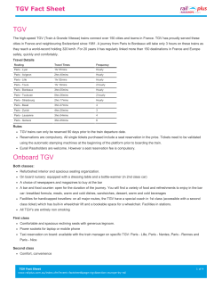 TGV Fact Sheet