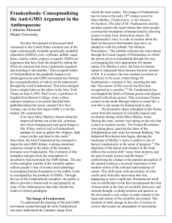 Frankenfoods: Conceptualizing the Anti