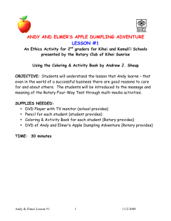 ANDY AND ELMER`S APPLE DUMPLING ADVENTURE LESSON #1