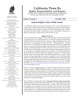 Student Religious Clubs in Public Schools