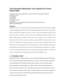 Time-Dependant Illumination And Animation Of Virtual Hagia