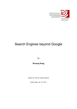 Search Engines beyond Google