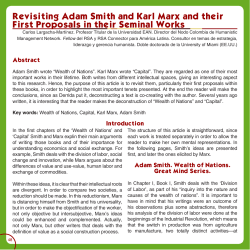 Revisiting Adam Smith and Karl Marx and their First Proposals in