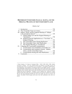 Birthright Citizenship, Illegal Aliens, and the Original Meaning of the