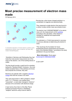 Most precise measurement of electron mass made