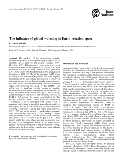The influence of global warming in Earth rotation speed