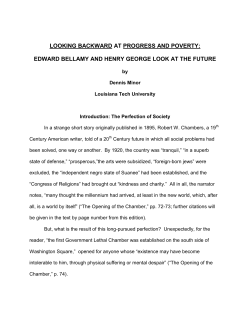 LOOKING BACKWARD AT PROGRESS AND POVERTY: EDWARD