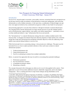 New Prospects for Financing Natural Infrastructure
