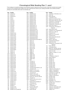 Chronological Bible Reading Plan (1 year)