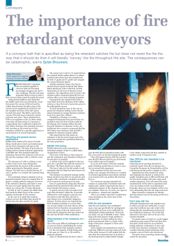 Conveyors If a conveyor belt that is specified as being fire retardant