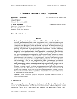 A Geometric Approach to Sample Compression