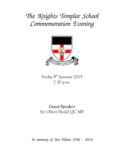 Service to the School - The Knights Templar School
