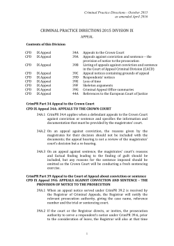 Criminal Practice Directions: Division IX Appeal