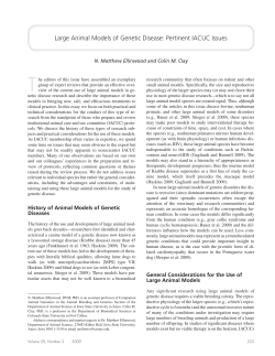 Large Animal Models of Genetic Disease: Pertinent IACUC Issues