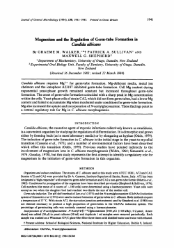 Magnesium and the Regulation of Germ-tube