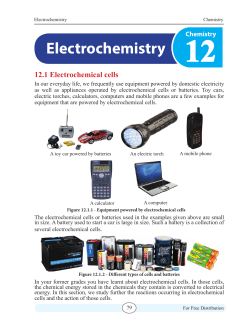 12.1 Electrochemical cells