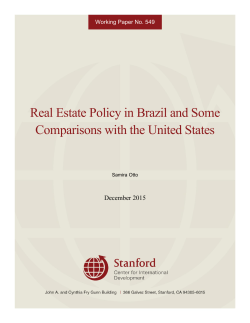 Real Estate Policy in Brazil and Some Comparisons with the United