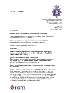 FOI 003253/15 - Nottinghamshire Police