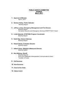 PUBLIC SAFETY COMMITTEE AGENDA May 3, 2017