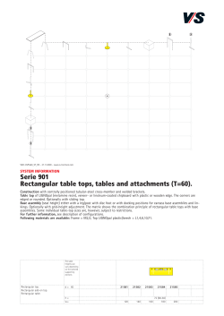 Serie 901 Rectangular table tops, tables and attachments (T=60).