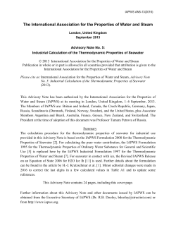 The International Association for the Properties of Water and Steam