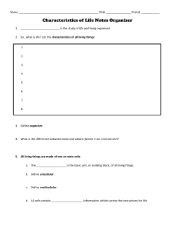 Characteristics of Life Notes Organizer