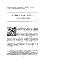 Cipi&oacute;n, Berganza, and the Aesopic Tradition - H-Net